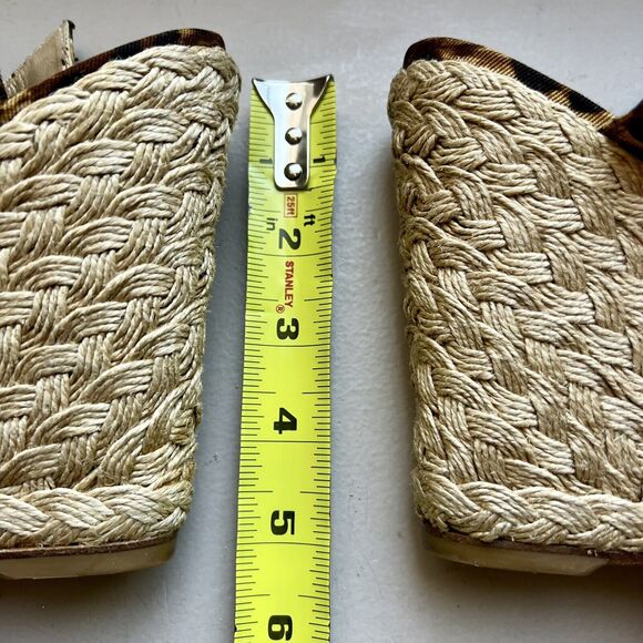 Stuart Weitzman X-Ray Animal Print Fabric Wide Strap Espadrille Wedge Sandal 7 M - Picture 9 of 16